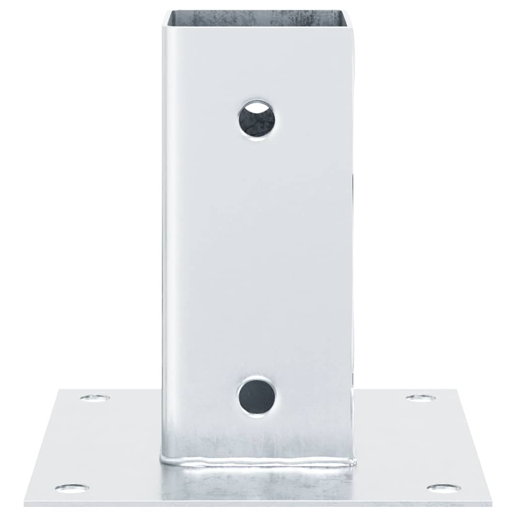 Basi per Pali Quadrate 12 pz Argento 71x71 mm Acciaio Zincato | homemem39
