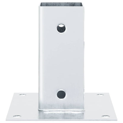 Basi per Pali Quadrate 12 pz Argento 71x71 mm Acciaio Zincato | homemem39
