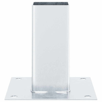 Basi per Pali Quadrate 12 pz Argento 71x71 mm Acciaio Zincato | homemem39
