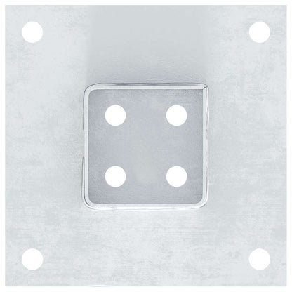 Basi per Pali Quadrate 12 pz Argento 71x71 mm Acciaio Zincato | homemem39
