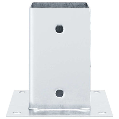 Basi per Pali Quadrate 4 pz Argento 81x81 mm in Acciaio Zincato | homemem39