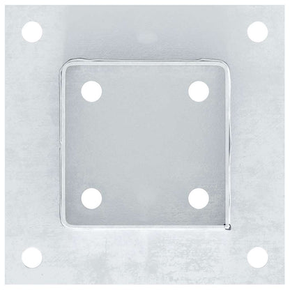 Basi per Pali Quadrate 4 pz Argento 81x81 mm in Acciaio Zincato | homemem39