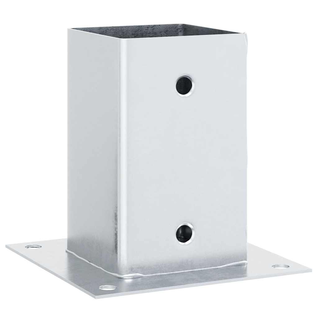 Basi per Pali Quadrate 12 pz Argento 81x81 mm Acciaio Zincato | homemem39