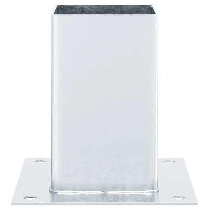 Basi per Pali Quadrate 4 pz Argento 91x91 mm in Acciaio Zincato | homemem39