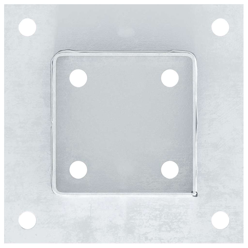 Basi per Pali Quadrate 4 pz Argento 91x91 mm in Acciaio Zincato | homemem39