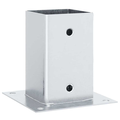 Basi per Pali Quadrate 12 pz Argento 91x91 mm Acciaio Zincato | homemem39