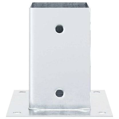 Basi per Pali Quadrate 12 pz Argento 91x91 mm Acciaio Zincato