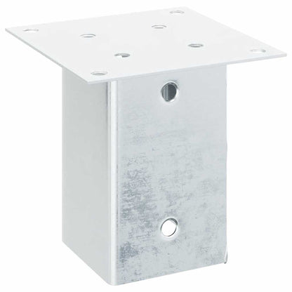 Basi per Pali Quadrate 12 pz Argento 91x91 mm Acciaio Zincato | homemem39