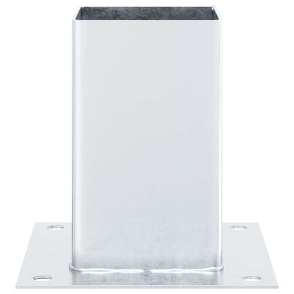 Basi per Pali Quadrate 12 pz Argento 91x91 mm Acciaio Zincato | homemem39