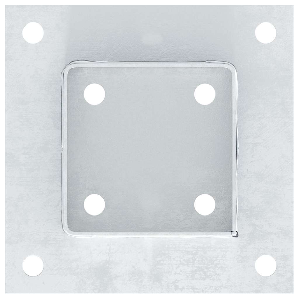 Basi per Pali Quadrate 12 pz Argento 91x91 mm Acciaio Zincato | homemem39