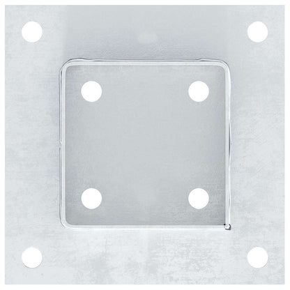 Basi per Pali Quadrate 12 pz Argento 91x91 mm Acciaio Zincato | homemem39