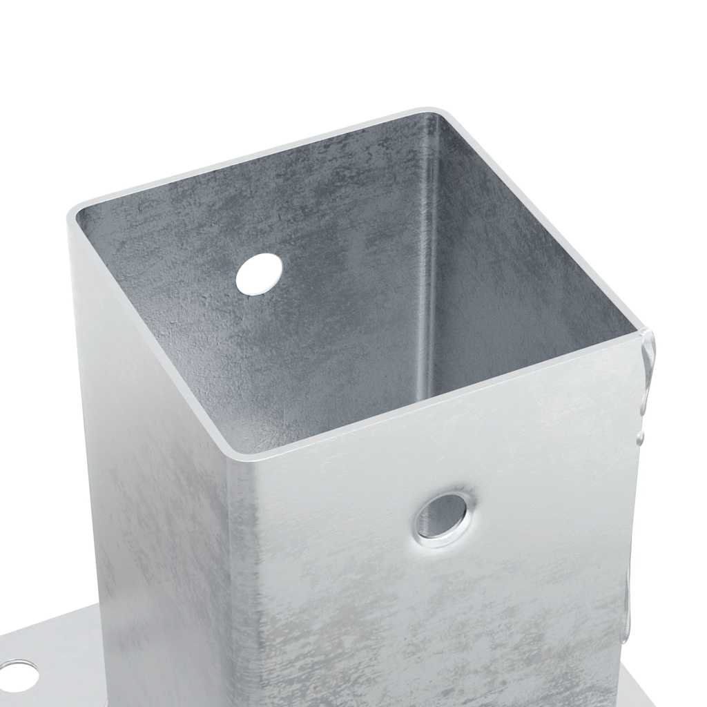 Basi per Pali Quadrate 12 pz Argento 91x91 mm Acciaio Zincato | homemem39