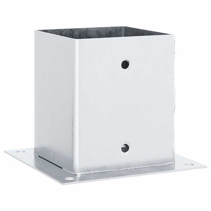 Basi per Pali Quadrate 4 pz Argento 101x101 mm Acciaio Zincato