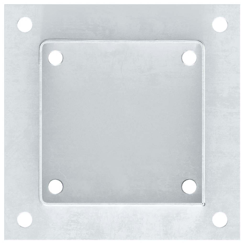 Basi per Pali Quadrate 4 pz Argento 101x101 mm Acciaio Zincato | homemem39