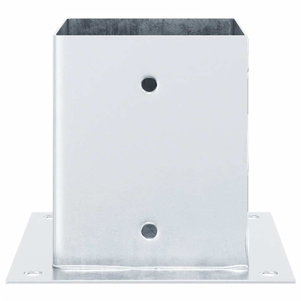 Basi per Pali Quadrate 12 pz Argento 101x101 mm Acciaio Zincato | homemem39