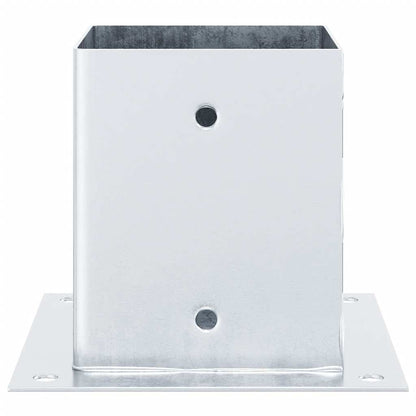 Basi per Pali Quadrate 12 pz Argento 101x101 mm Acciaio Zincato | homemem39