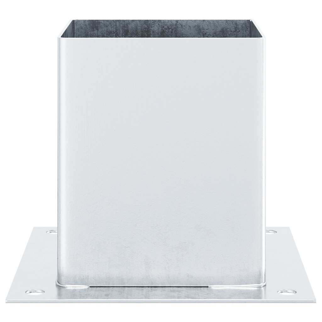 Basi per Pali Quadrate 12 pz Argento 101x101 mm Acciaio Zincato | homemem39