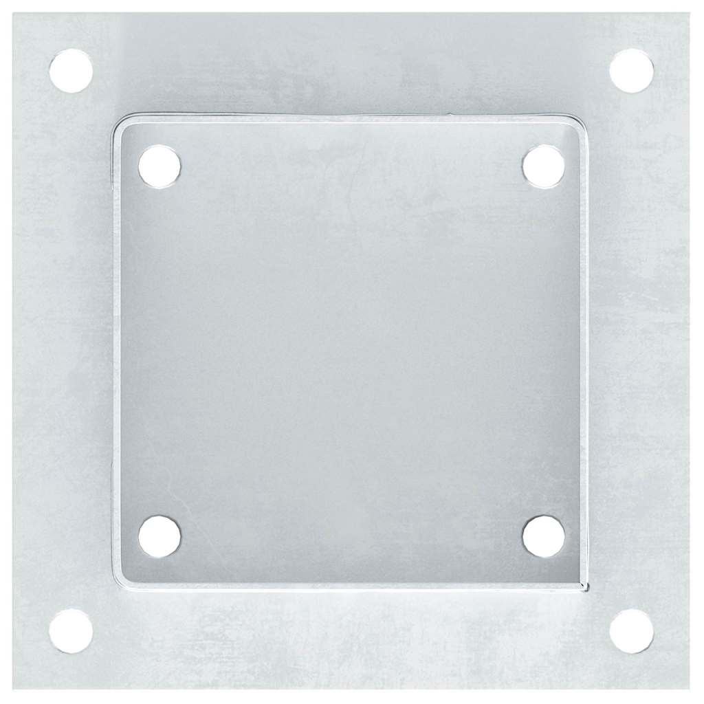 Basi per Pali Quadrate 12 pz Argento 101x101 mm Acciaio Zincato | homemem39