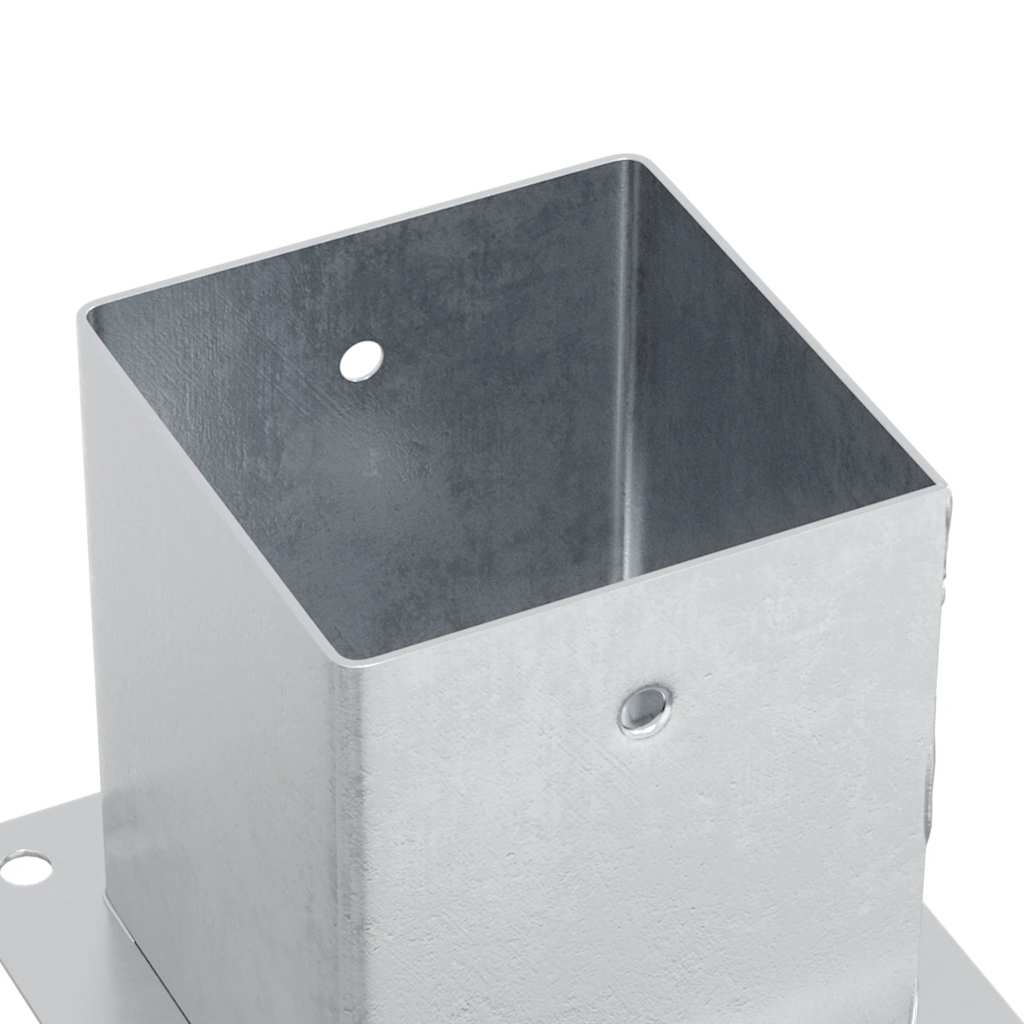 Basi per Pali Quadrate 12 pz Argento 101x101 mm Acciaio Zincato | homemem39