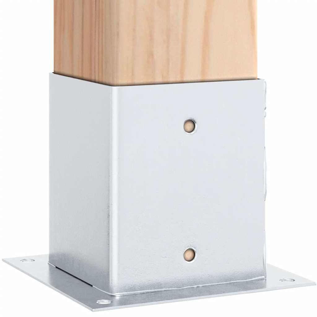 Basi per Pali Quadrate 12 pz Argento 121x121 mm Acciaio Zincato
