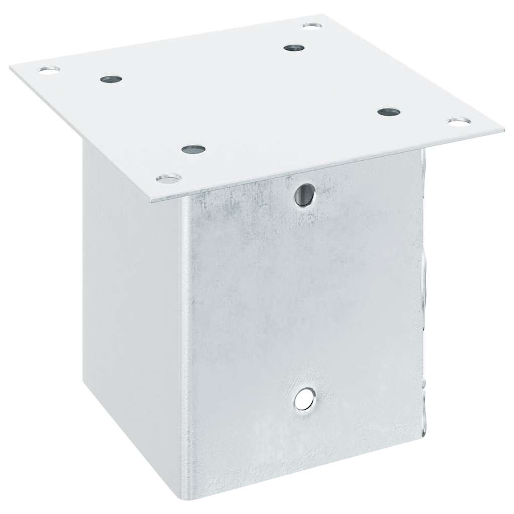 Basi per Pali Quadrate 12 pz Argento 121x121 mm Acciaio Zincato | homemem39