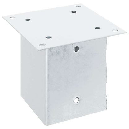 Basi per Pali Quadrate 12 pz Argento 121x121 mm Acciaio Zincato | homemem39