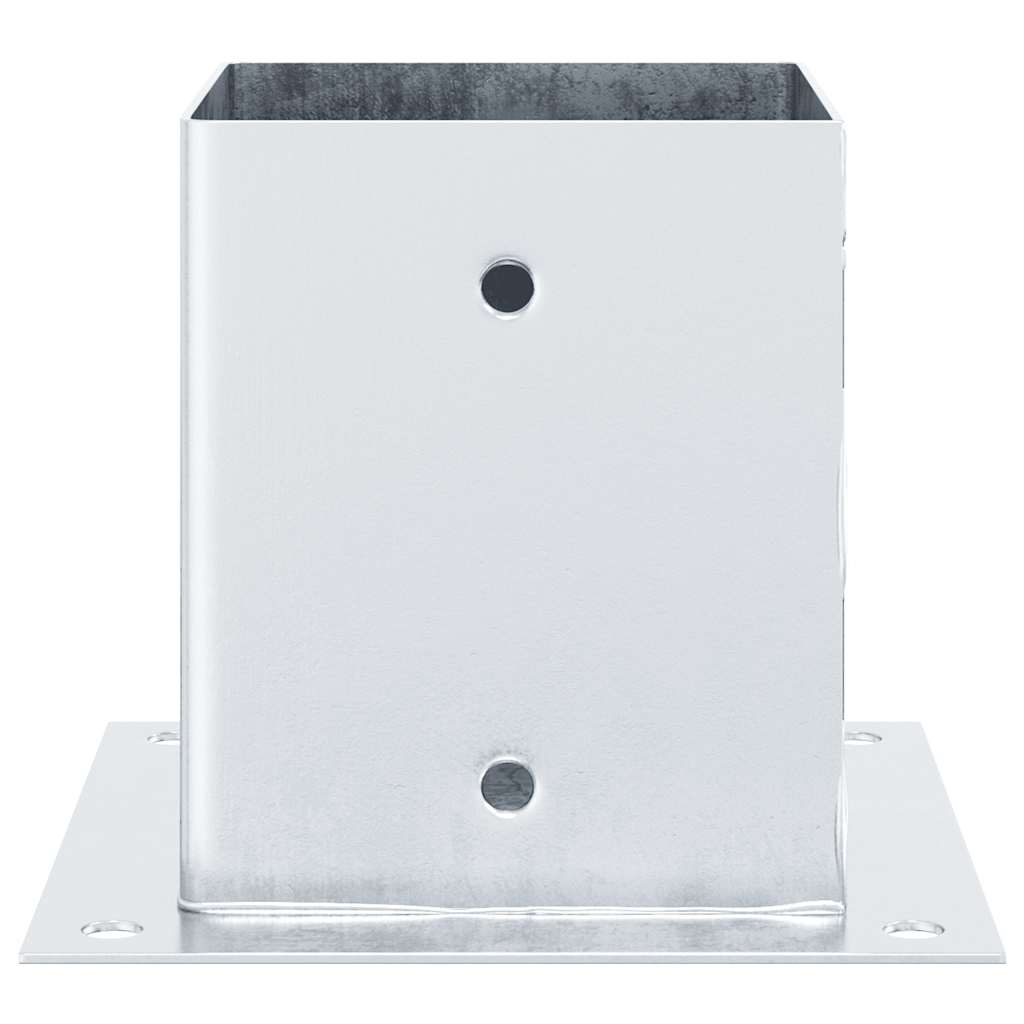 Basi per Pali Quadrate 12 pz Argento 121x121 mm Acciaio Zincato | homemem39
