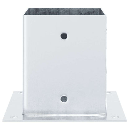 Basi per Pali Quadrate 12 pz Argento 121x121 mm Acciaio Zincato