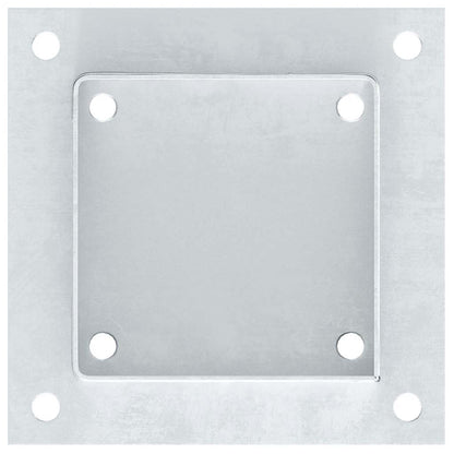 Basi per Pali Quadrate 12 pz Argento 121x121 mm Acciaio Zincato | homemem39