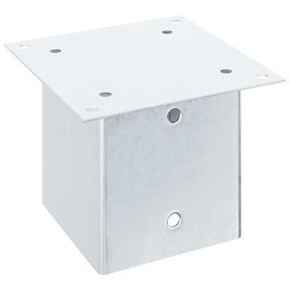 Basi per Pali Quadrate 4 pz Argento 141x141 mm Acciaio Zincato | homemem39
