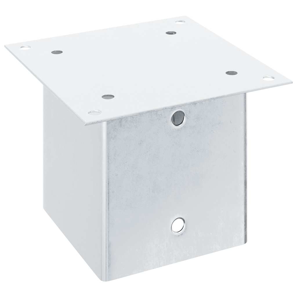 Basi per Pali Quadrate 4 pz Argento 141x141 mm Acciaio Zincato