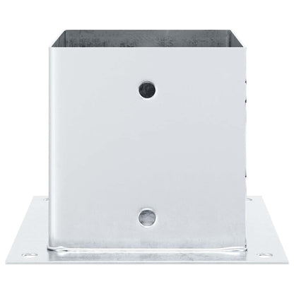 Basi per Pali Quadrate 4 pz Argento 141x141 mm Acciaio Zincato | homemem39