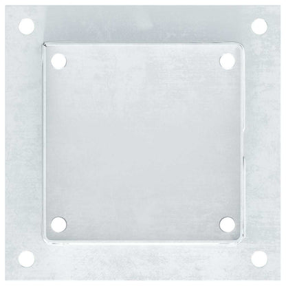 Basi per Pali Quadrate 4 pz Argento 141x141 mm Acciaio Zincato | homemem39