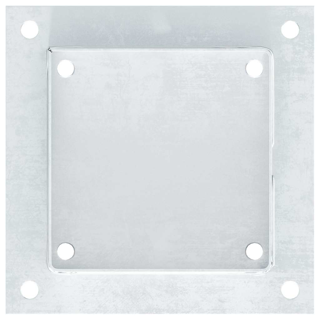Basi per Pali Quadrate 4 pz Argento 141x141 mm Acciaio Zincato