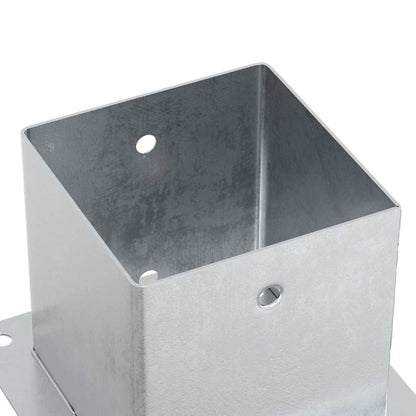 Basi per Pali Quadrate 4 pz Argento 141x141 mm Acciaio Zincato