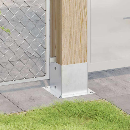 Basi per Pali Quadrate 12 pz Argento 141x141 mm Acciaio Zincato | homemem39