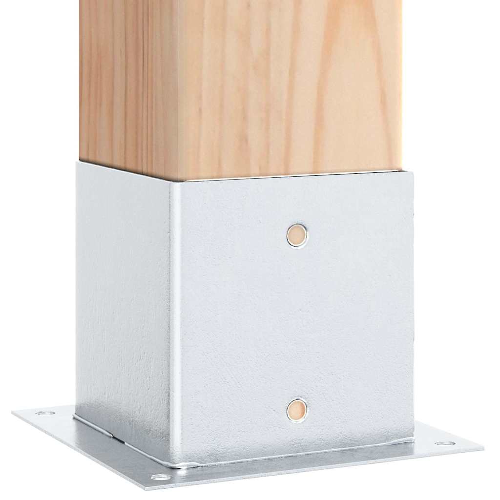 Basi per Pali Quadrate 12 pz Argento 141x141 mm Acciaio Zincato