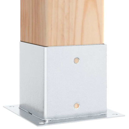 Basi per Pali Quadrate 12 pz Argento 141x141 mm Acciaio Zincato