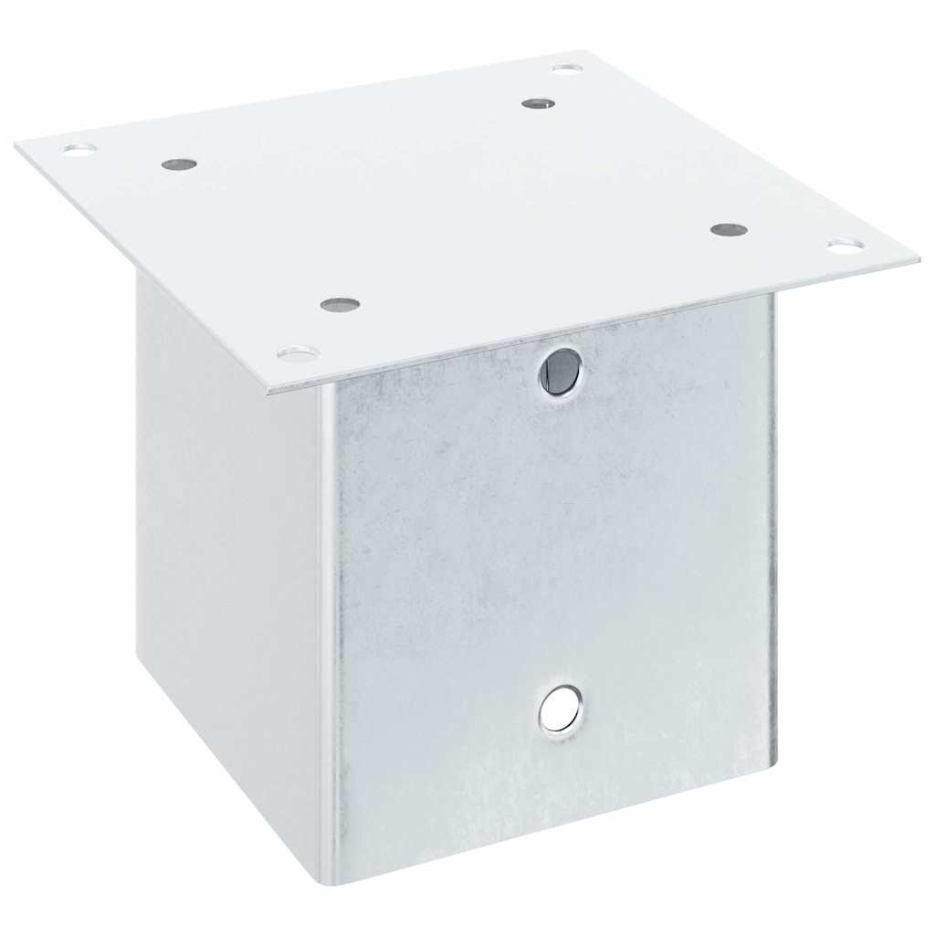 Basi per Pali Quadrate 12 pz Argento 141x141 mm Acciaio Zincato | homemem39