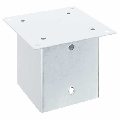 Basi per Pali Quadrate 12 pz Argento 141x141 mm Acciaio Zincato | homemem39