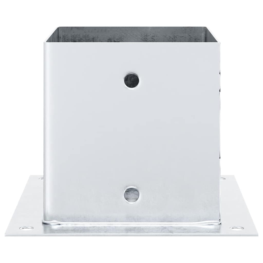 Basi per Pali Quadrate 12 pz Argento 141x141 mm Acciaio Zincato | homemem39