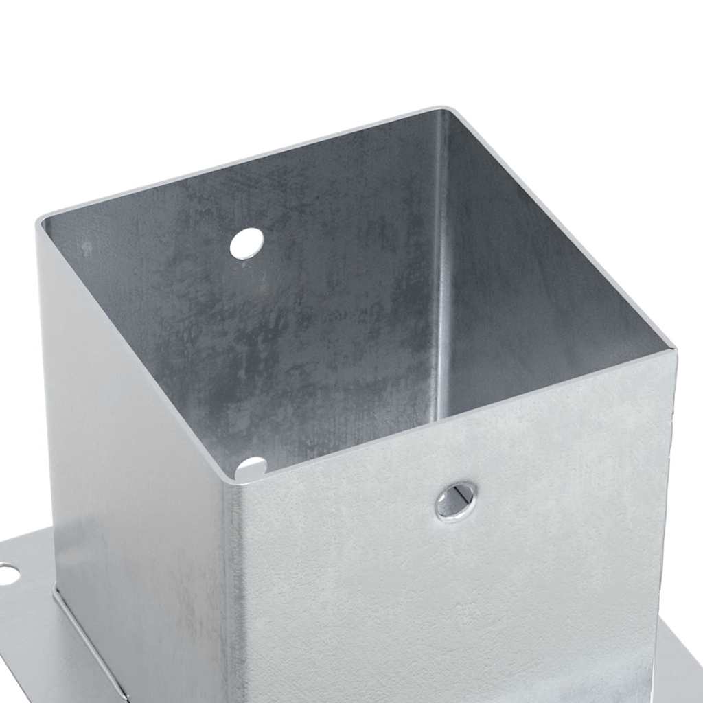 Basi per Pali Quadrate 12 pz Argento 141x141 mm Acciaio Zincato | homemem39