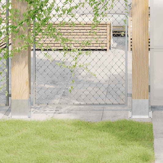 Basi per Pali Quadrate 12 pz Argento 141x141 mm Acciaio Zincato | homemem39
