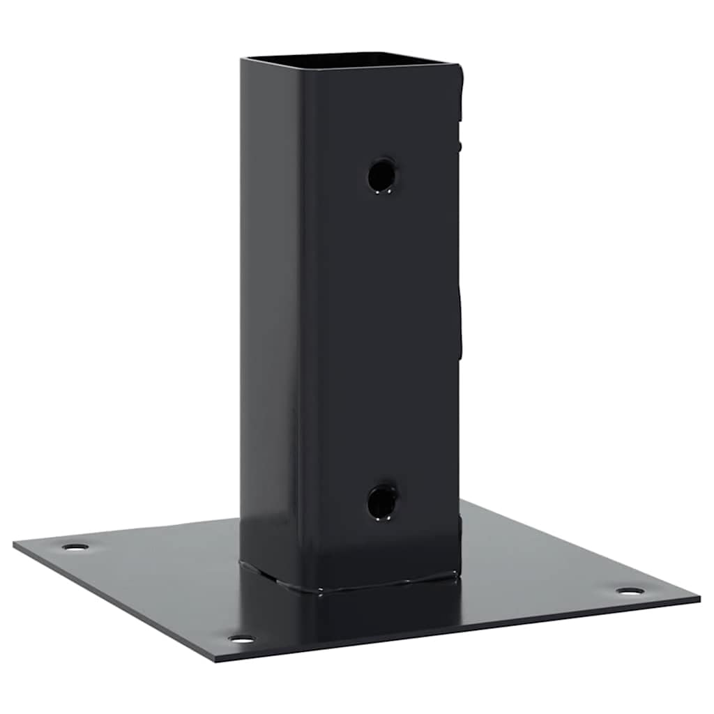 Basi per Pali Quadrati 4 pz 46x46 mm Acciaio Verniciato Polvere | homemem39