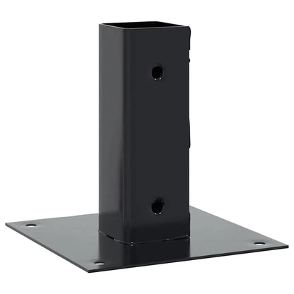 Basi per Pali Quadrati 12 pz 46x46mm Acciaio Verniciato Polvere | homemem39