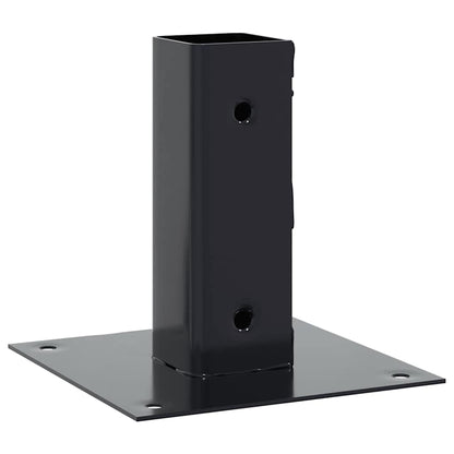 Basi per Pali Quadrati 4 pz 51x51 mm Acciaio Verniciato Polvere