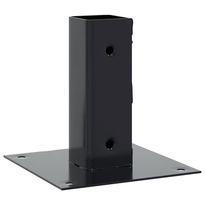 Basi per Pali Quadrati 12 pz 51x51mm Acciaio Verniciato Polvere