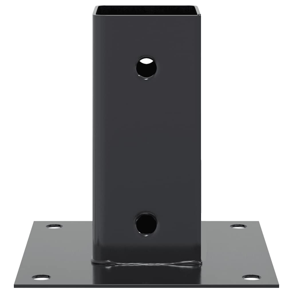 Basi per Pali Quadrati 4 pz 61x61 mm Acciaio Verniciato Polvere | homemem39