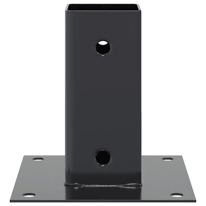 Basi per Pali Quadrati 4 pz 61x61 mm Acciaio Verniciato Polvere | homemem39