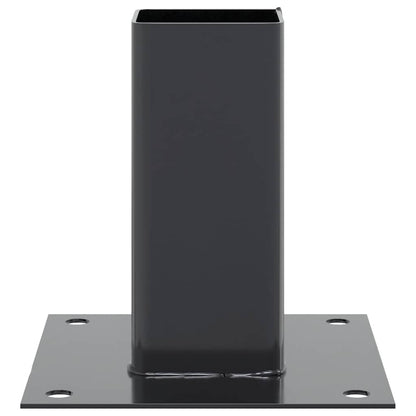 Basi per Pali Quadrati 4 pz 61x61 mm Acciaio Verniciato Polvere | homemem39